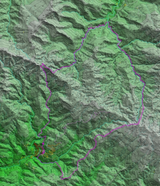 Modello digitale del terreno (DTM) del nuovo bacino d'utenza del Consorzio di Villore